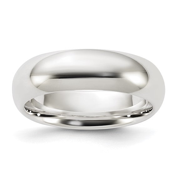 Lady's Sterling Silver 5mm Plain Wedding Band - Size 7