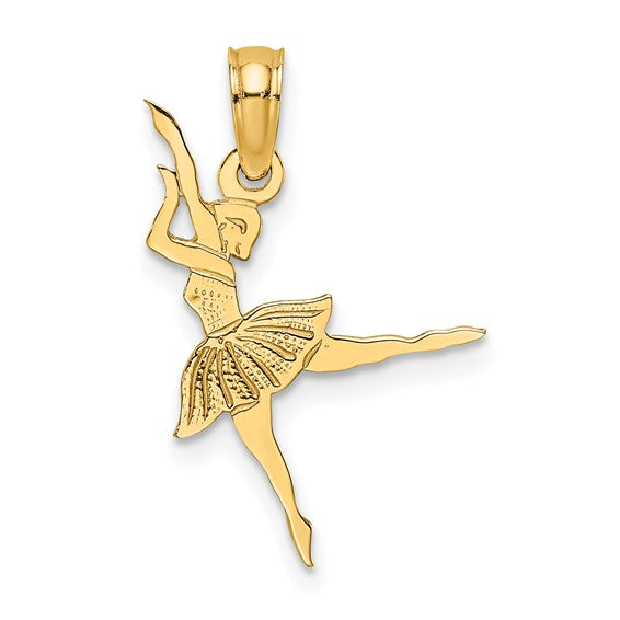 Yellow 14 Karat Ballerina Charm Pendant