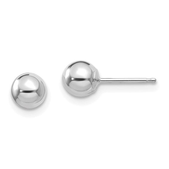 14 Karat White Gold 5mm Ball Earrings