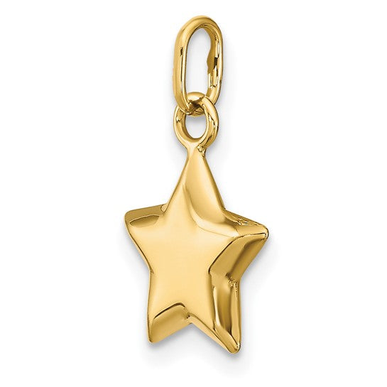 14 Karat Yellow Gold Small Polished Star Charm Pendant