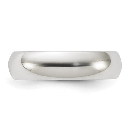 Men's Sterling Silver White Plain Wedding Band