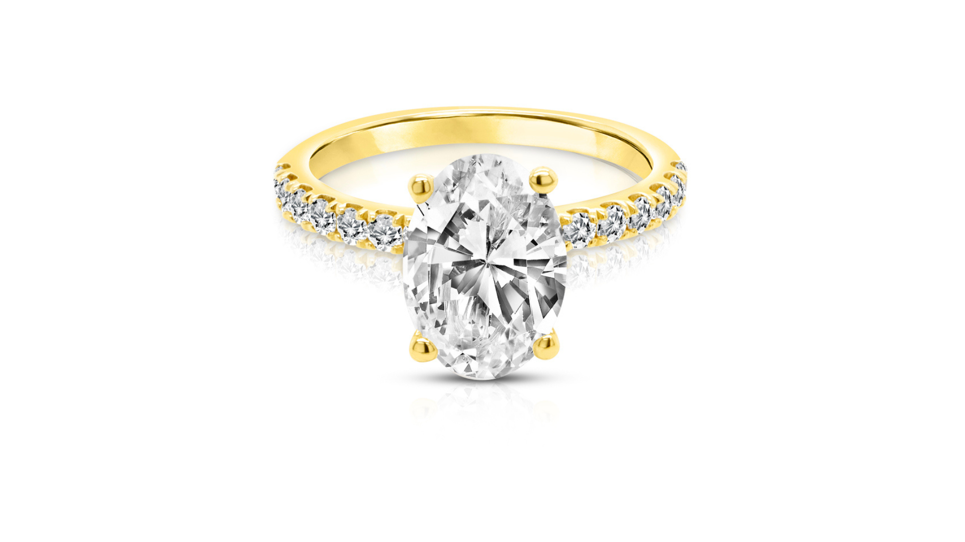 14kt yellow gold 2ct oval lab grown diamond pave engagement ring banner - AJ's Jewelry Ridgewood Queens NY