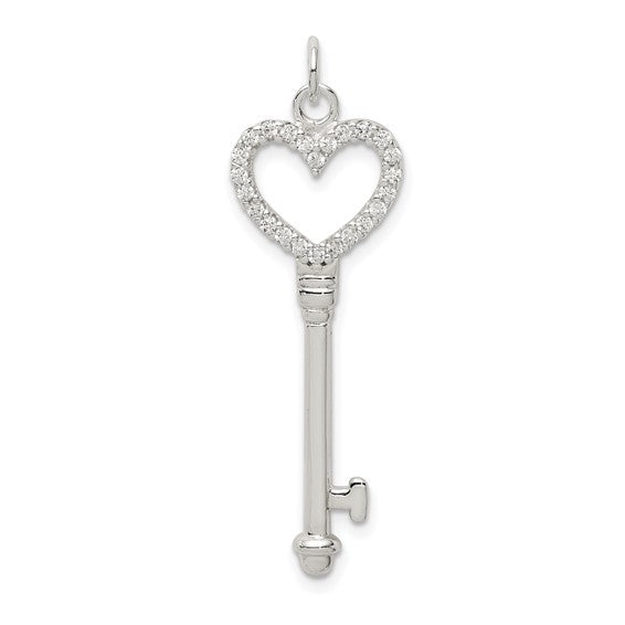 Sterling Silver Key Charm Pendant