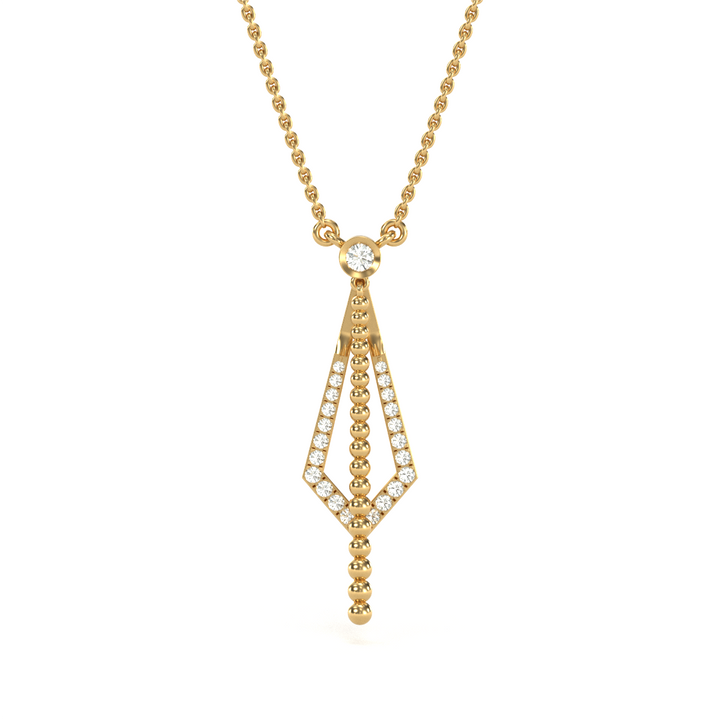 14 Karat Yellow Gold Diamond Drop Pendant