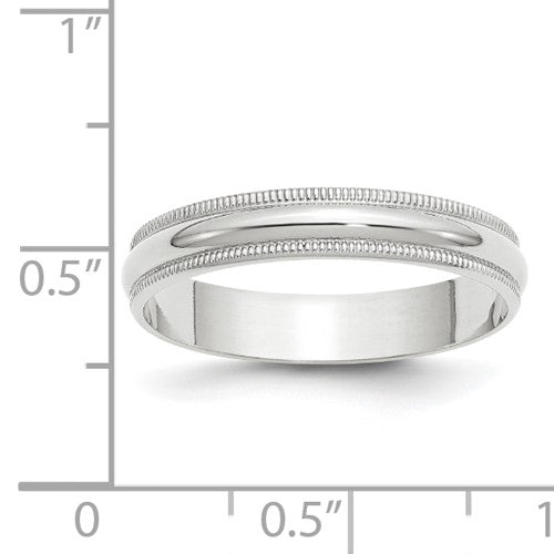 Men's 14 Karat White Gold Milgrain Wedding Band