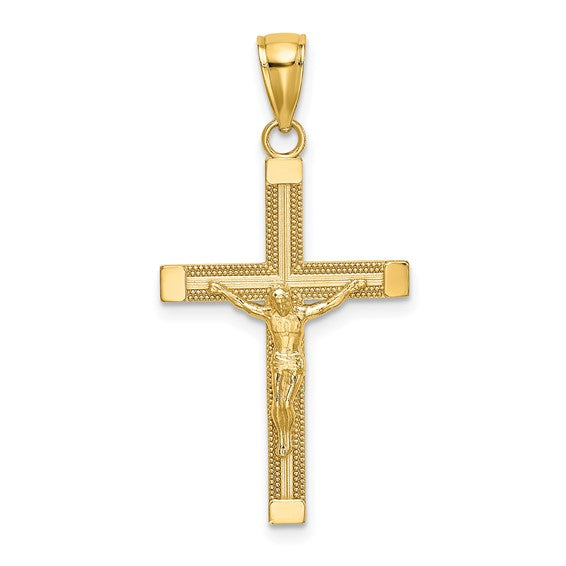 14 Karat Yellow Gold Small Polished Cross Charm Pendant