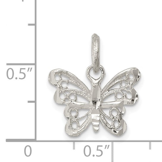 Sterling Silver Butterfly Charm Pendant