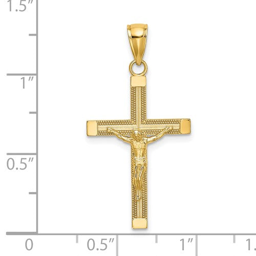 14 Karat Yellow Gold Small Polished Cross Charm Pendant