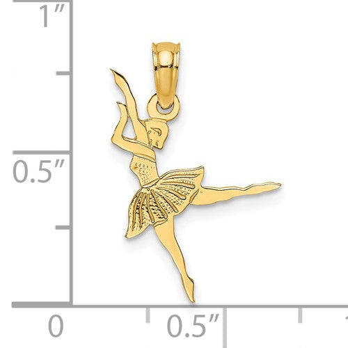 Yellow 14 Karat Ballerina Charm Pendant