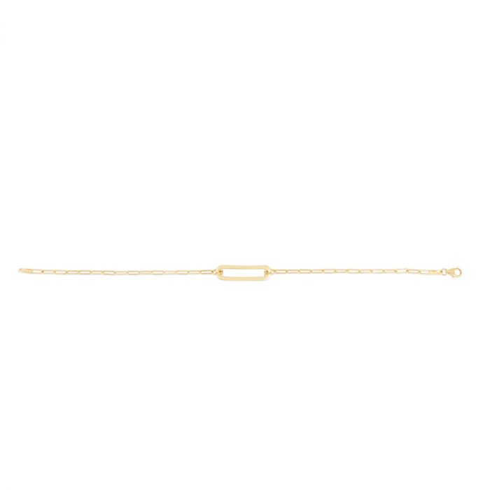 Ladies 14 Karat Yellow Gold Polished Paper Clip 7 inch Bracelet