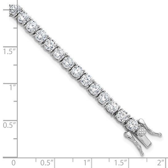 Sterling Silver 4mm Cubic Zirconia 7.5 inch Tennis Bracelet