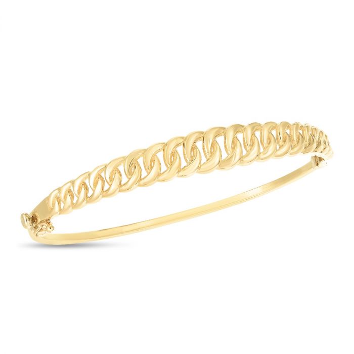 Ladies 14 Karat Yellow Gold Curb Bangle