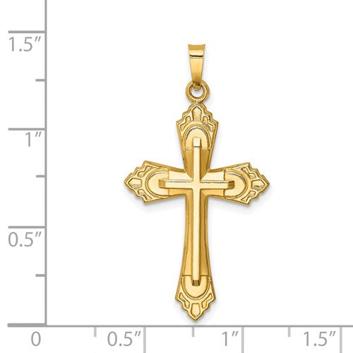 Yellow 14 Karat Cross Charm Pendant