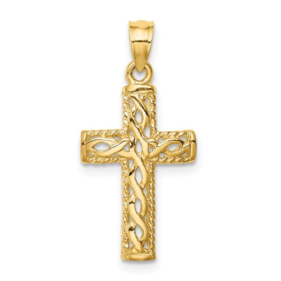 14 Karat Yellow Gold Cross Charm Pendant