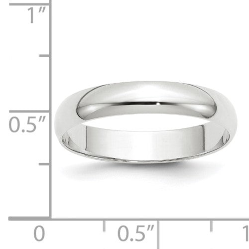 Men's 14 Karat White Gold 4mm Plain Wedding Band - Size 11