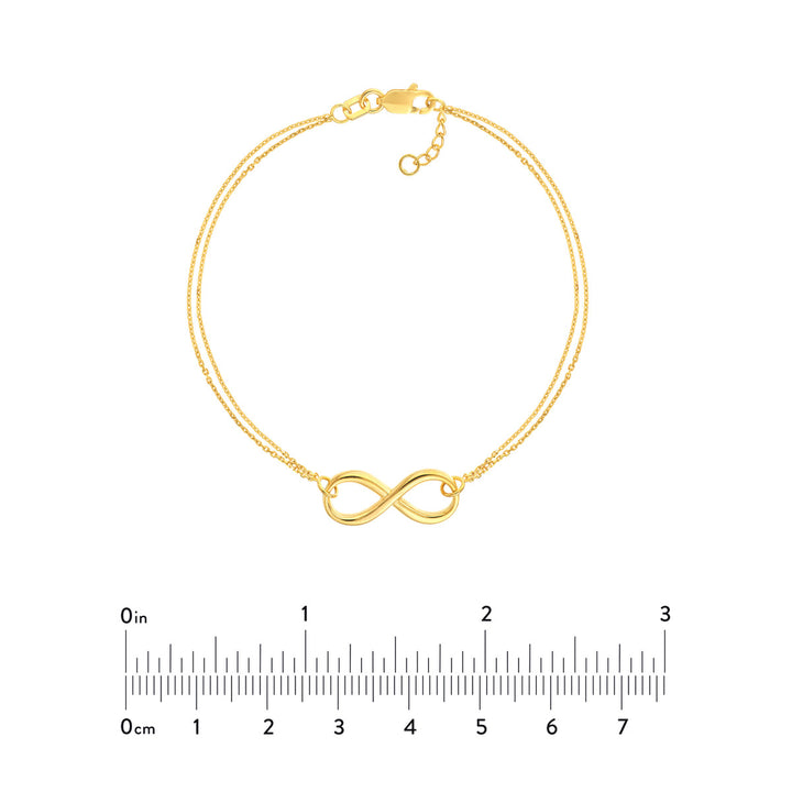 Ladies 14 Karat Yellow Gold Infinity Bracelet