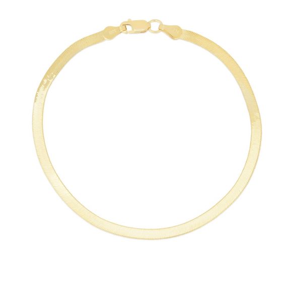 Ladies 14 Karat Yellow Gold 2.8mm Herringbone 7 inch Bracelet