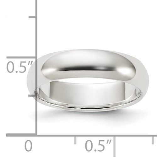 Men's Sterling Silver White Plain Wedding Band