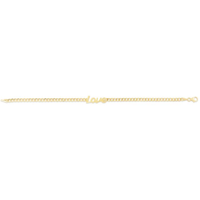 Ladies 14 Karat Yellow Gold Polished Love 7 inch Bracelet