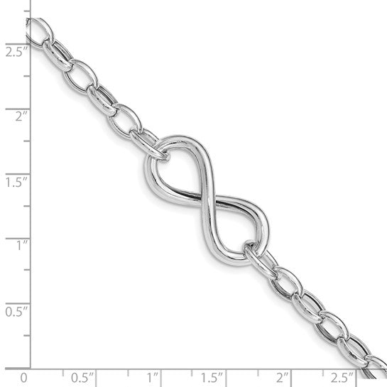 Sterling Silver Infinity 7.5 inch Bracelet