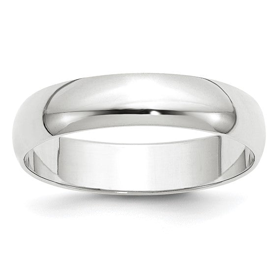 Lady's 14 Karat White Gold 5mm Plain Wedding Band - Size 6