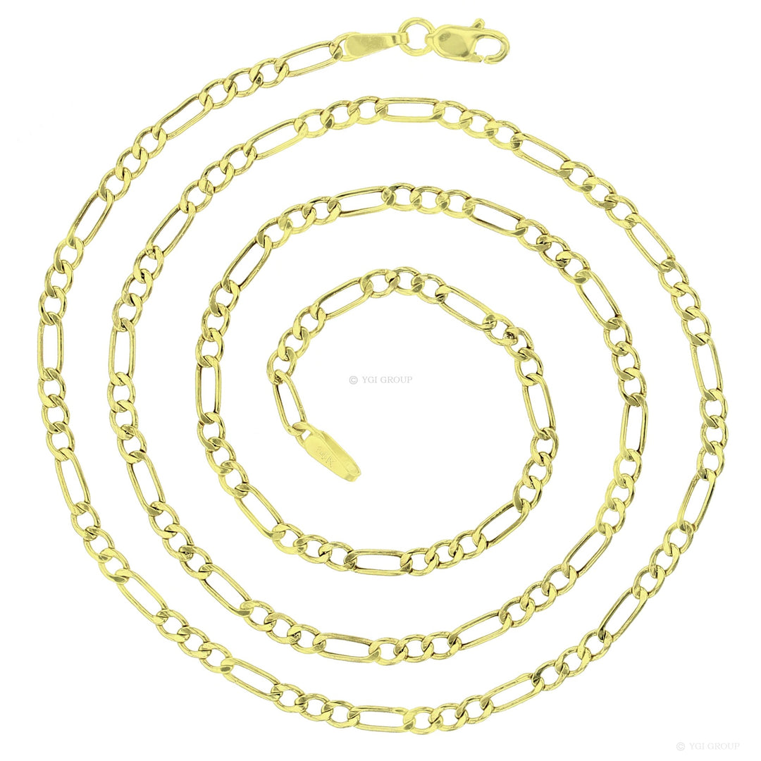 14 Karat Yellow Gold 2.5mm Figaro Link 16 inch Chain