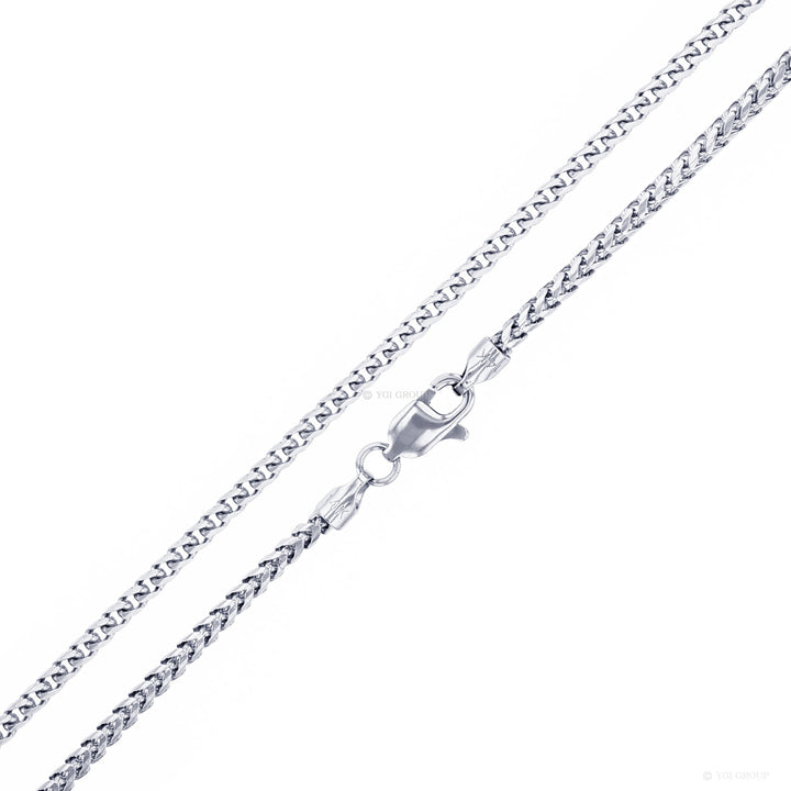 14 Karat White Gold Diamond Cut 2.25mm Franco Link Chain - 24 inch