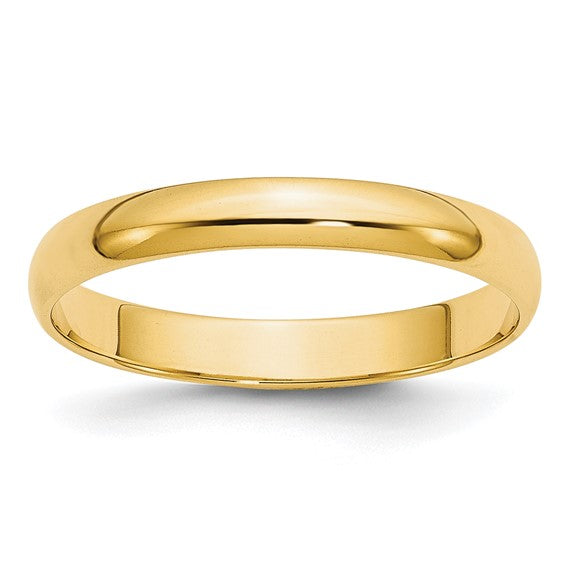 Men's 14 Karat Yellow Gold 3mm Plain Wedding Band - Size 11