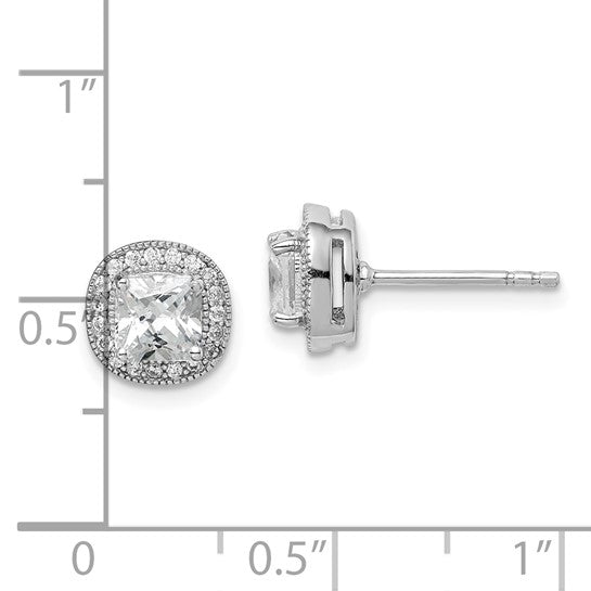 Sterling Silver Cubic Zirconia Stud Earrings