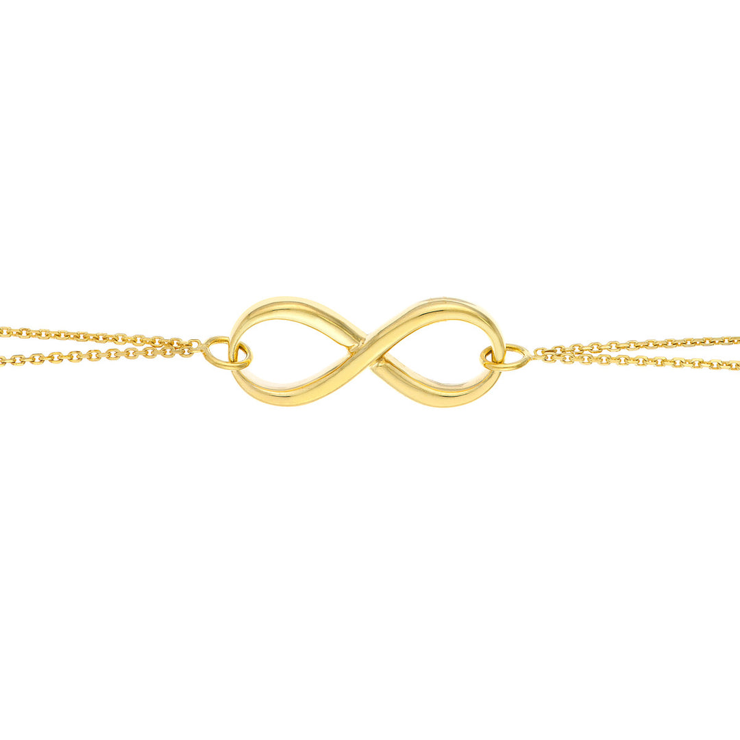 Ladies 14 Karat Yellow Gold Infinity Bracelet