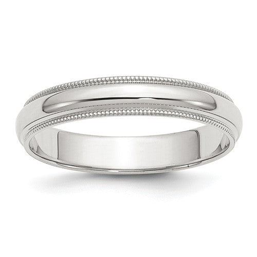 Sterling Silver 4mm Milgrain Wedding Band - Size 7