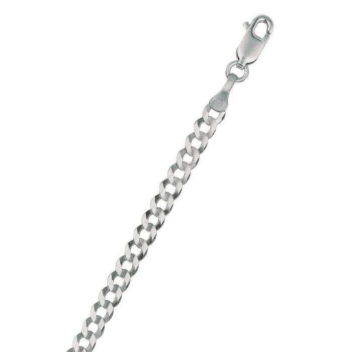 Ladies 14 Karat White Gold Cuban Bracelet