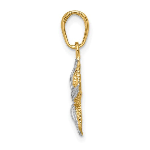 14 Karat 2 Tone Gold Starfish Charm Pendant