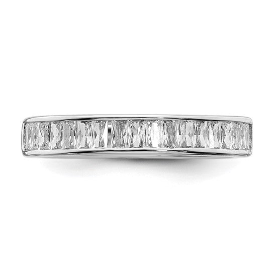 Sterling Silver Channel Set Cubic Zirconia Ring - Size 7