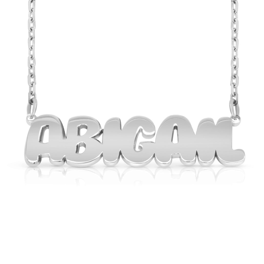 Sterling Silver Bubble Letter Name Necklace