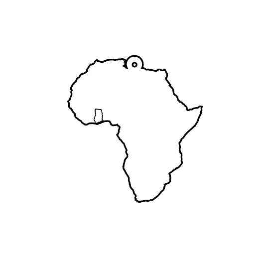 A image of the design of the Africa Continent Pendant