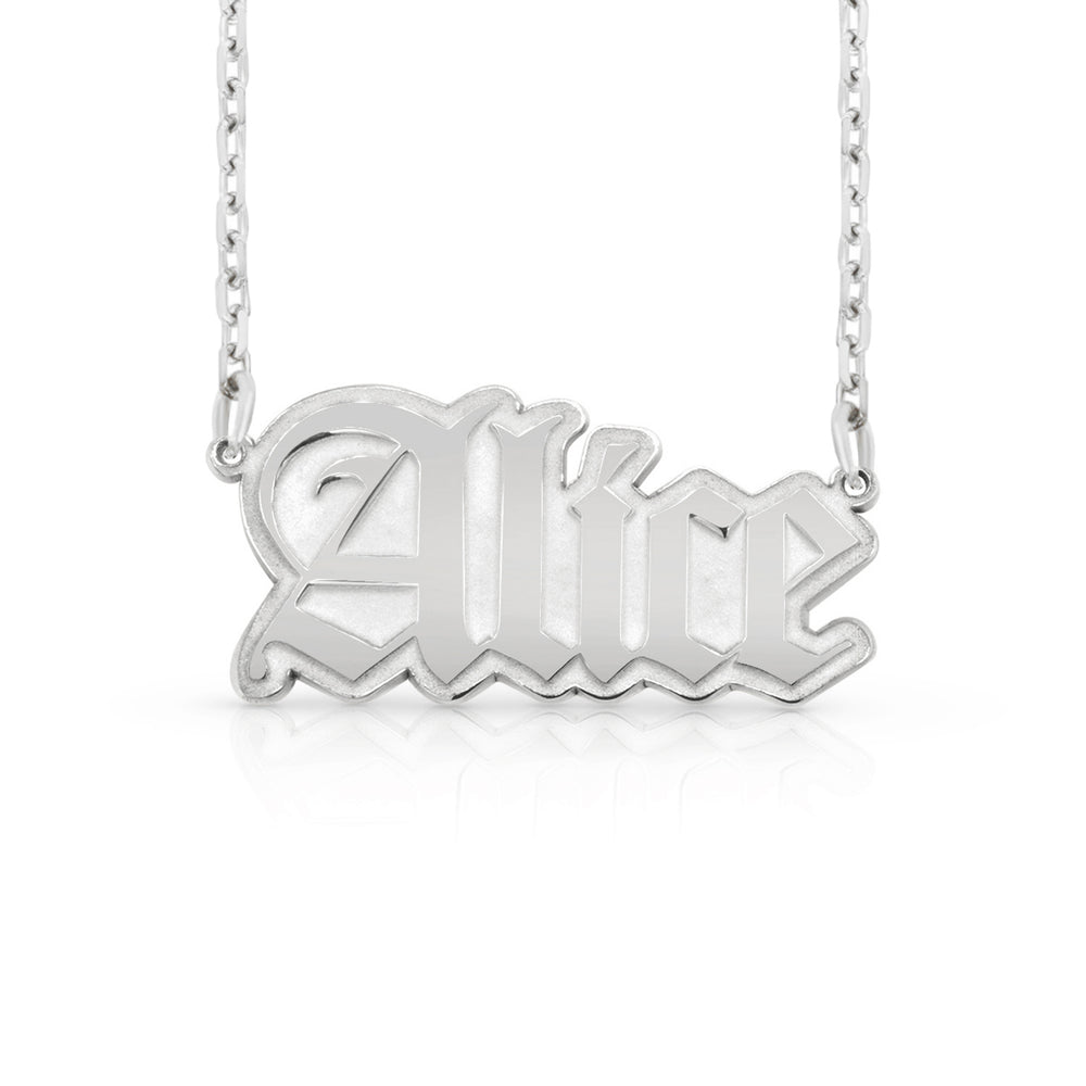 Sterling Silver Gothic Style Name Necklace | AJ's Jewelry Queens NY