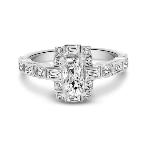 Art Deco Ring, 14K White Gold