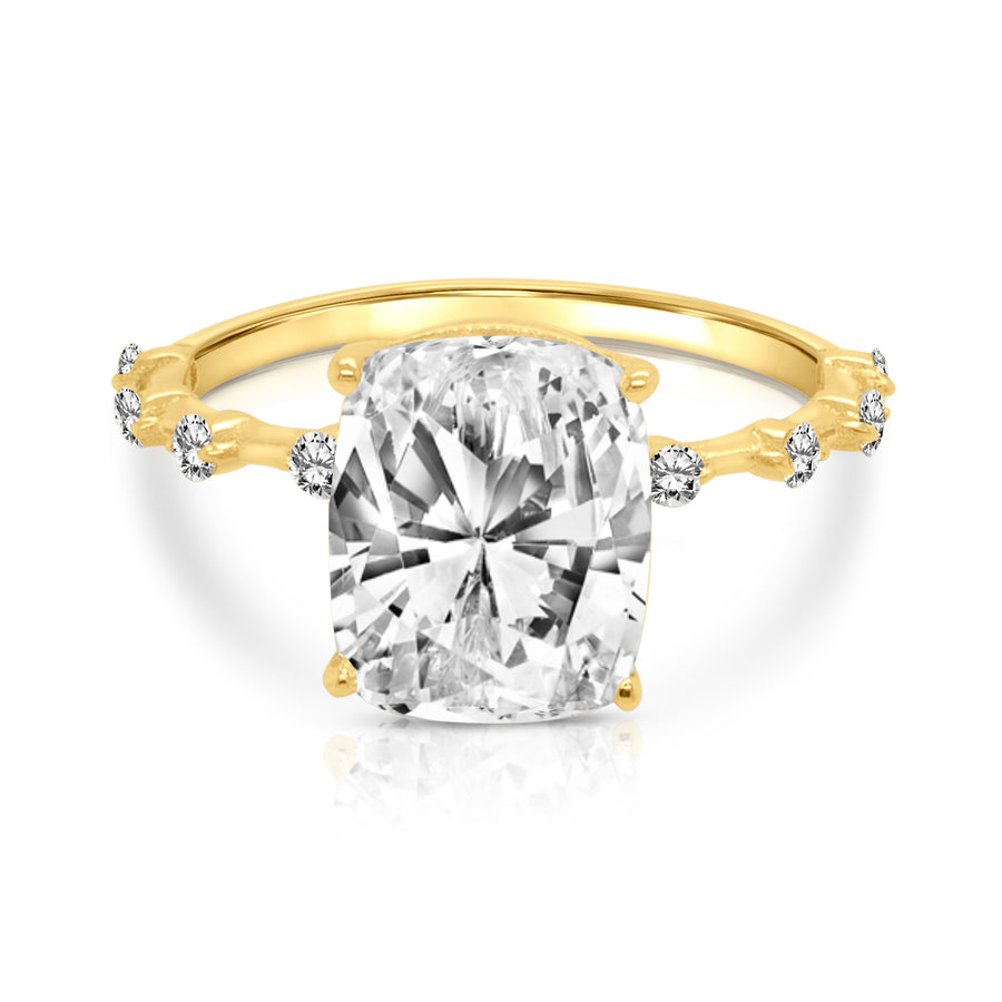 Elongated Cushion Lab Grown Diamond, 14K Yellow Gold