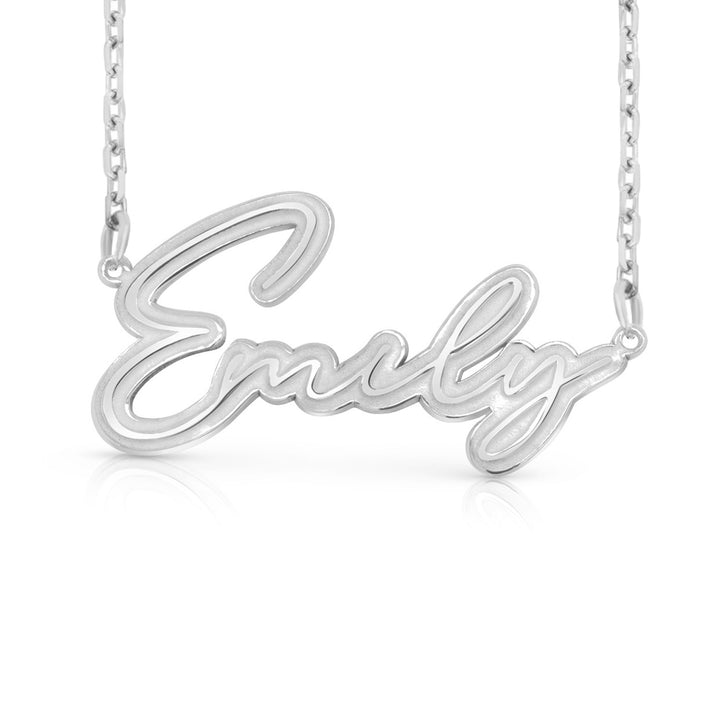 Sterling Silver Thin Script Name Necklace