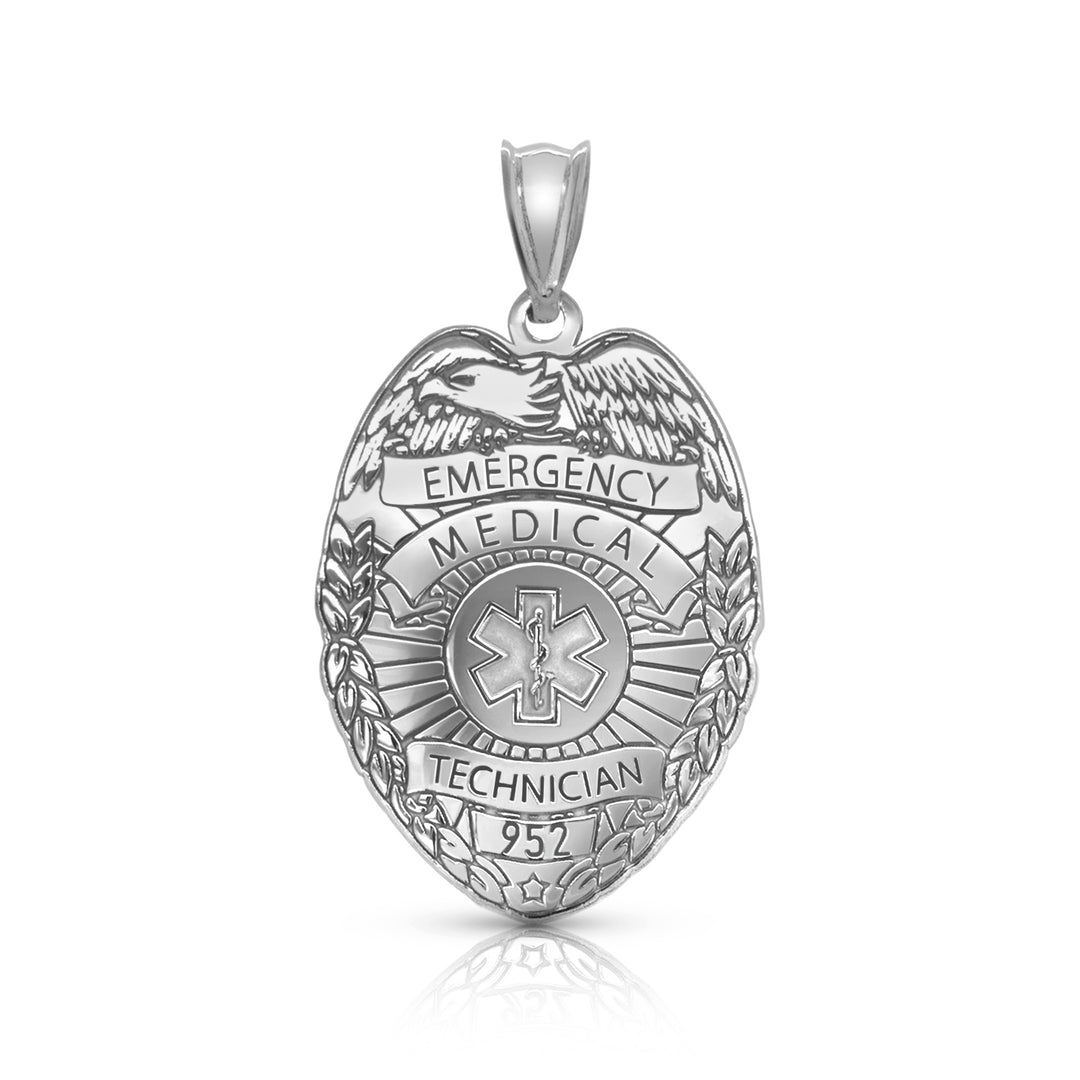 An image showing a sample of the EMT Shield in Sterling Silver