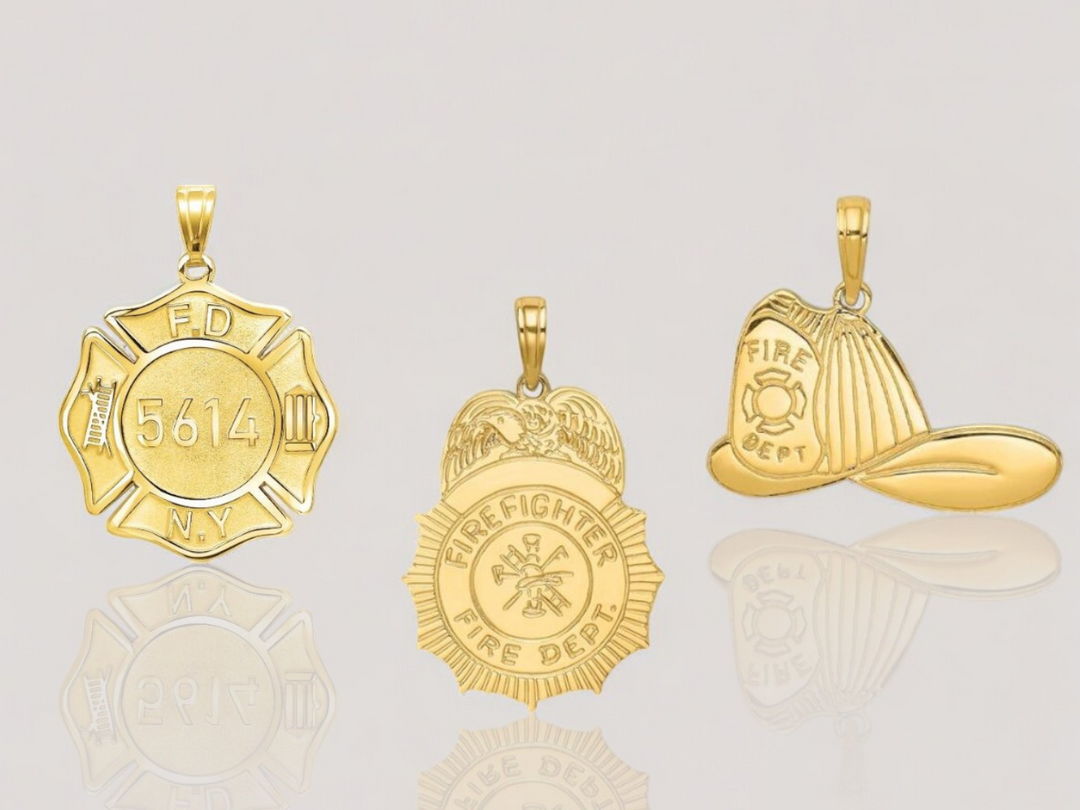 An image showing different samples of first responder jewelry