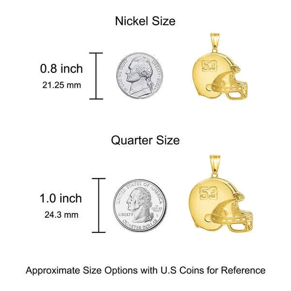 Personalized Football Helmet Charm Pendant with Number