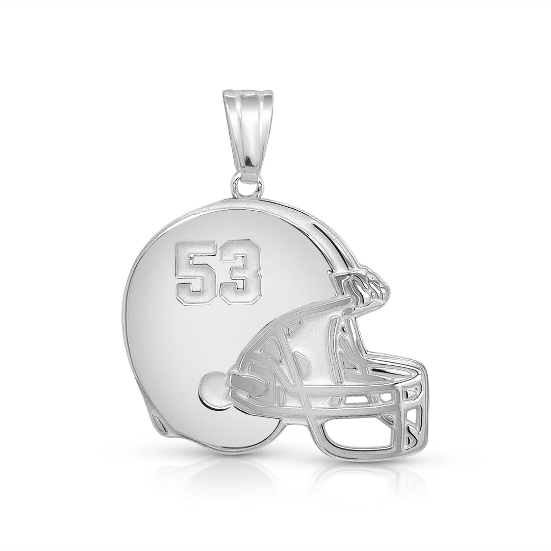 A sample of the Personalized Football Charm Pendant in White Gold