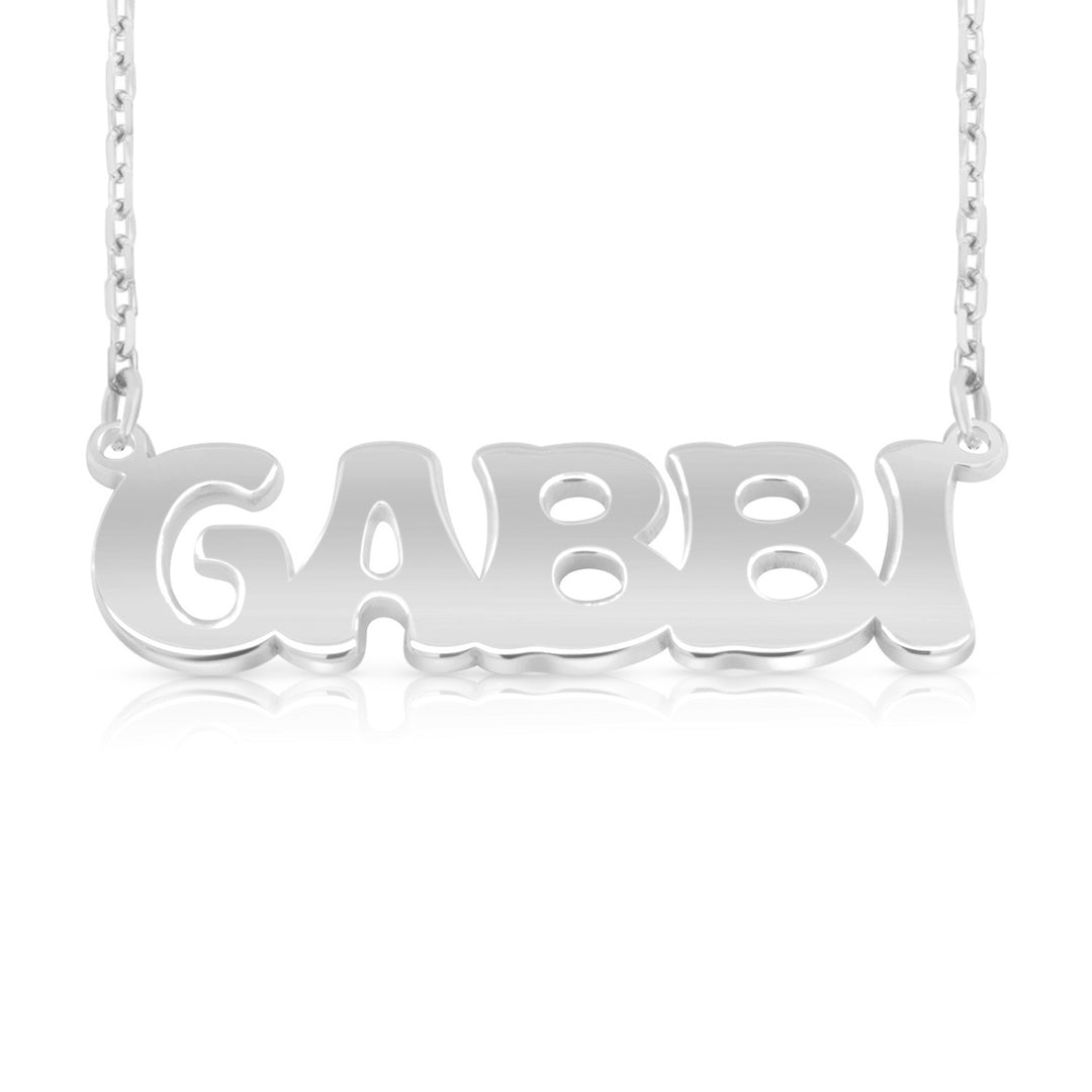 Sterling Silver Retro Letter Style Name Necklace