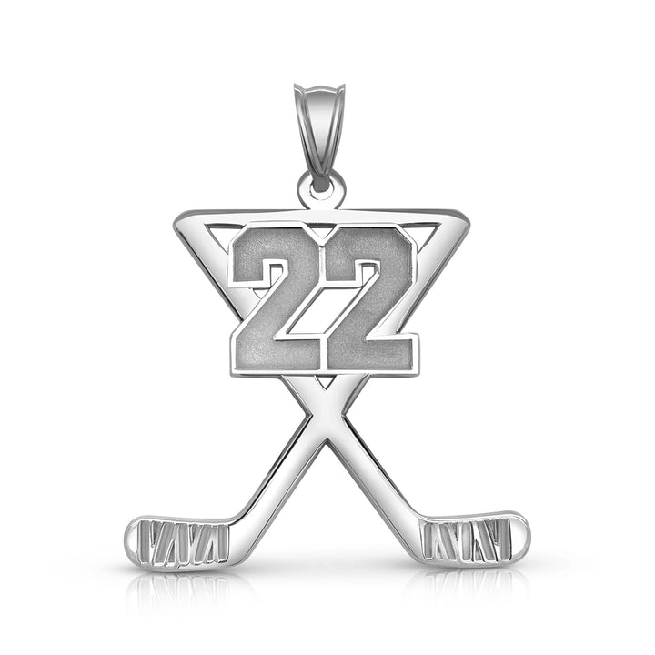 An image of a sample of the Personalized Hockey Charm in Sterling Silver