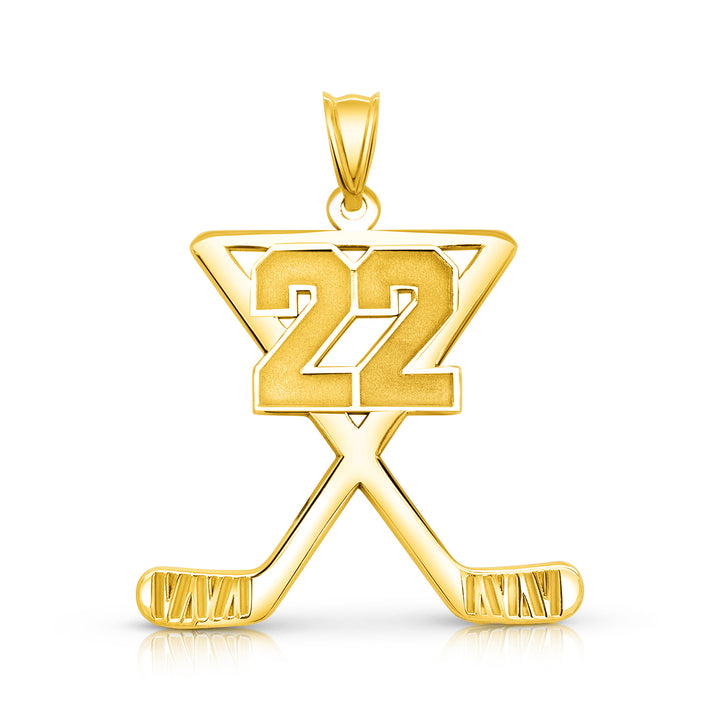 An image of a sample of the Personalized Hockey Charm in Yellow Gold