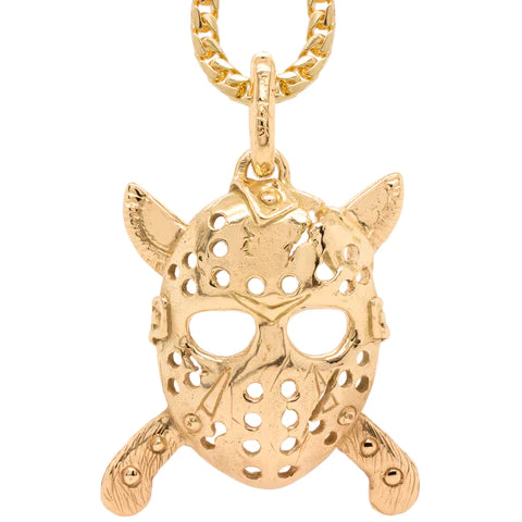 Jason Mask Pendant, 14K Yellow Gold