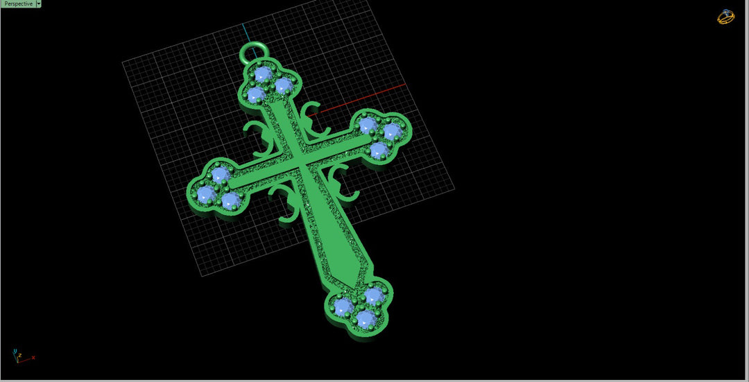 A image showing a computer design rendering of the 14 Karat Large Orthodox Cross