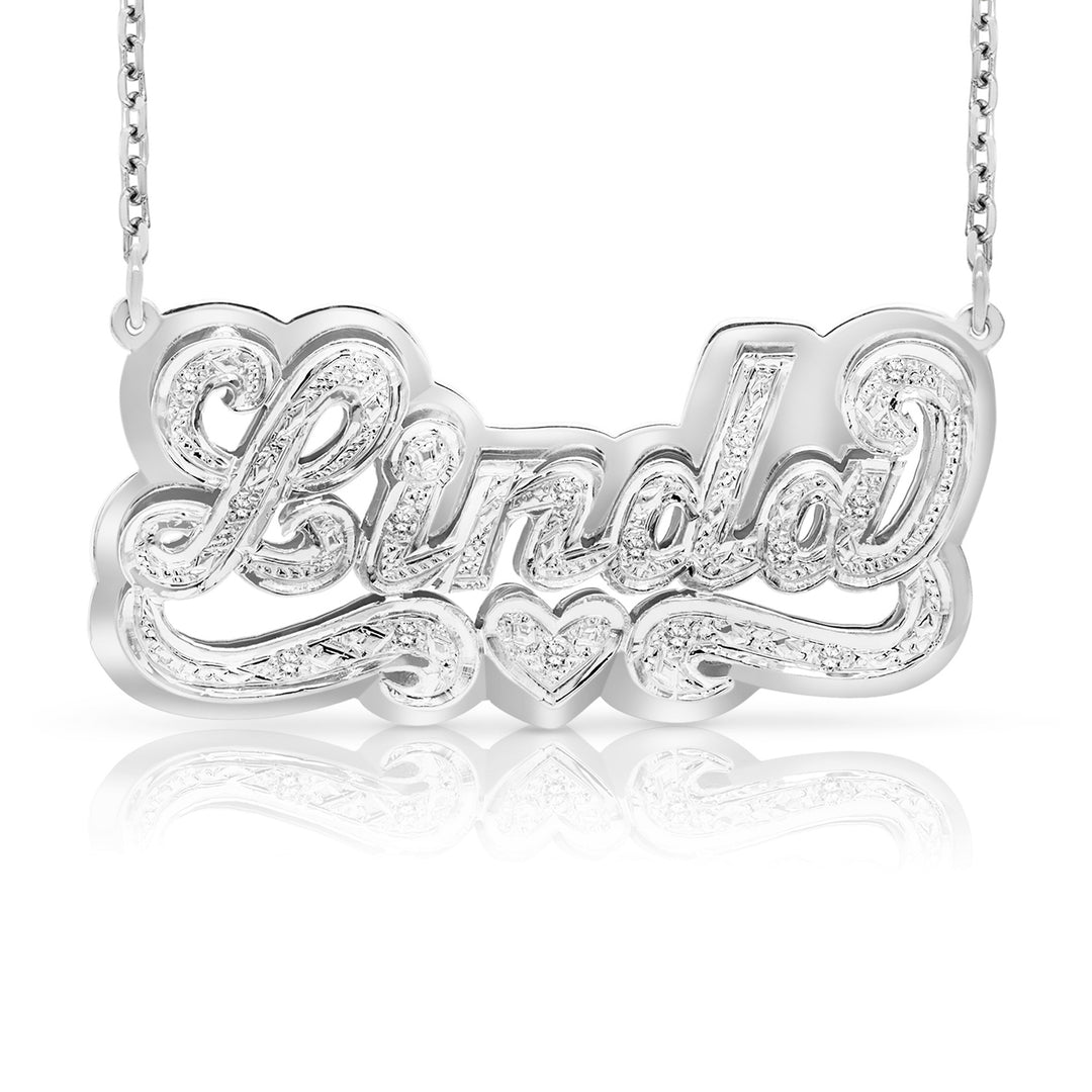 14 Karat 3D Name Necklace with Solid Back Plate